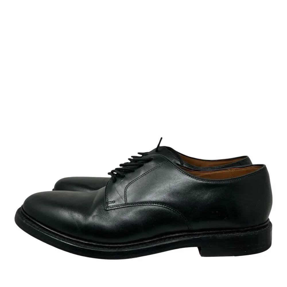 J.Crew Ludlow Mens 11.5 Black Leather Derby Shoes Old‎ Money Preppy Euro Summer